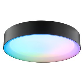 Larios Ø40 Sort plafond Fra Brilliant - Den er lavet af metal og plastik med en sort ramme og skaber en varm og indbydende atmosf&aelig;re.