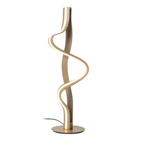 Lambada 60cm Champagne Fra Lucide - Lambada er en elegant bordlampe i metal med en eksklusiv champagnefarvet finish og en bl&oslash;d, organisk form, der fanger &oslash;jet.