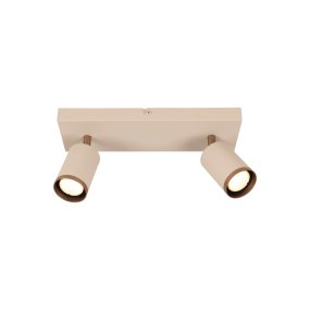 Regina 2 Taupe Fra Lucide - De to bev&aelig;gelige spotlights g&oslash;r det nemt at rette lyset derhen, hvor du har brug for det, og giver b&aring;de funktionel og fleksibel belysning.