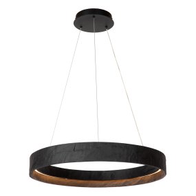 Adelante Ø60 Sort loftslampe Fra Lucide - Indvendigt er der en integreret LED-strip, der spreder et kraftfuldt og behageligt lys.