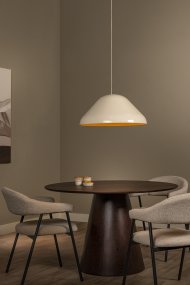 Andres Ø56 Cremet hvid Fra Lucide - Andres er en stilfuld metalpendellampe med en blank finish i elegant creme.