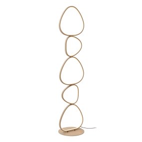 Samling Beige gulvlampe Fra Lucide - De fem sammenkoblede lysformer har integrerede LED-strimler, der tilsammen skaber et kraftfuldt og behageligt lys til b&aring;de generel og omgivende belysning.