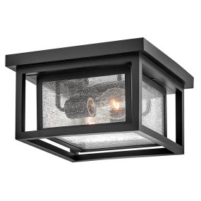 Republic 28cm Sort Fra Elstead Lighting - Lampen er lavet af sort, vejrbestandigt kompositmateriale og behandlet for at forhindre falmning, rust og korrosion.