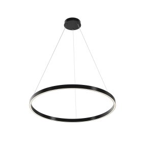 Rim Ø80 Sort loftslampe Fra Maytoni - Den integrerede LED-strip spreder lyset b&aring;de nedad og rundt, hvilket g&oslash;r den perfekt til placering over spisebordet eller som et elegant lyspunkt i stuen.