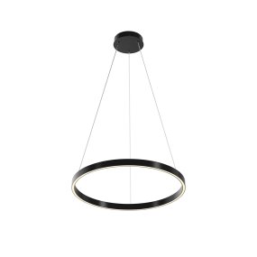 Rim Ø60 Sort loftslampe Fra Maytoni - Den integrerede LED-strip spreder lyset b&aring;de nedad og rundt, hvilket g&oslash;r den perfekt til placering over spisebordet eller som et elegant lyspunkt i stuen.