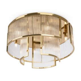 Frame Ø65 Guld plafond Fra Maytoni - Frame er en elegant loftslampe med en luksuri&oslash;s f&oslash;lelse takket v&aelig;re dens guldfarvede detaljer og aflange prismer.