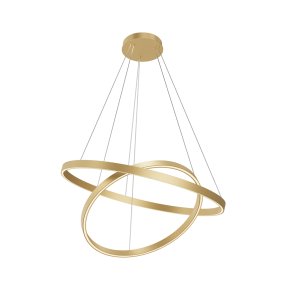 Rim Ø80 Messing loftslampe Fra Maytoni - De to ringe kan justeres individuelt i b&aring;de h&oslash;jde og vinkel, hvilket giver dig mulighed for at skabe et personligt udtryk og tilpasse lampens form til rummet.