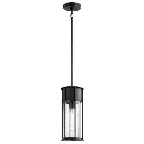 Camillo 37cm Sort Fra Elstead Lighting - Med sin robusta metallkonstruktion och klarglas med bubbeleffekt skapar den en vacker ljusspridning som f&ouml;rh&ouml;jer entr&eacute;er, altaner och verandor.