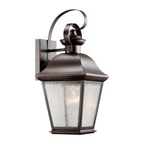Mount Vernon Bronze Fra Elstead Lighting - Lampen er lavet af metal med en elegant bronzefinish, der er kombineret med klart glas med en smukt ru struktur, der giver lampen et livligt og karakteristisk udtryk.