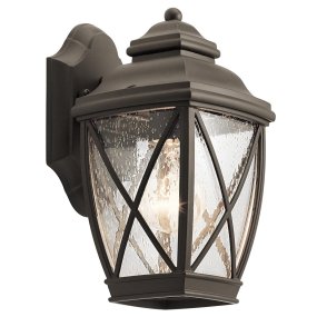 Tangier Antik bronze udendørslampe Fra Elstead Lighting - Denne elegante udendørslampe har et stilfuldt krydsmønster og traditionelle detaljer, der aldrig går ud af tiden.