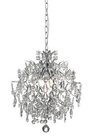 Häringe Ø40 Chrom krystal Fra Markslöjd - H&auml;ringe &auml;er en elegant krystallysekrone med smukke maskinskårne prismer og en ramme i forkromet metal.