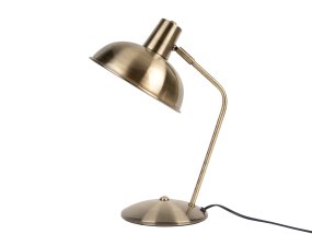 Hood 38cm Antik messing skrivebordslampe Fra Leitmotiv - Den bevægelige skærm med hvid inderside giver en jævn og behagelig lysfordeling, perfekt til læsning eller arbejde.