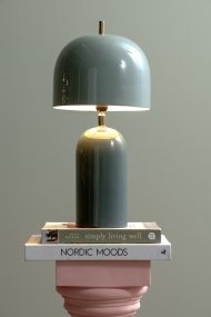 Rico 43cm Blå bordlampe Fra Leitmotiv - Lampefoden i en mat denimblå skærm er kombineret med en lysere blå skærm, hvilket skaber en blød og moderne kontrast.