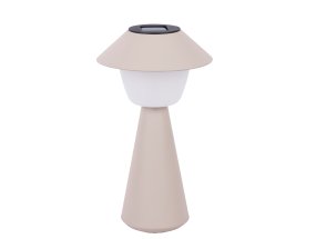 Marioneta 32cm Grå solcellelampe Fra Leitmotiv - Den er lavet af plastik i en varm grå nuance med en hvid kuppel, der spreder et blødt og behageligt lys.