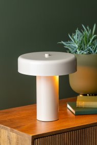 Riqueza Palo 26cm Greige bordlampe Fra Leitmotiv - Riqueza Palo er en stilfuld bordlampe lavet af metal med en blank finish i en lys grå skærm.