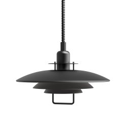 Primus II Ø43 Sort loftslampe Fra Belid - Designet går tilbage til midten af 80'erne, men gennem tiden og de forskellige trends, der er gået, har farverne varieret.