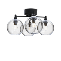 Gloria Ø46 Sort/gennemsigtig Fra Belid - Gloria er designet til stilfulde glødepærer og lyset vises på; en smuk og dekorativ måde.