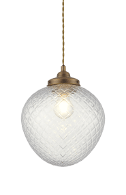 Gatsby Ø25 Antik messing Fra Aneta Lighting - Gatsby loftspendlen har et klassisk og elegant udtryk med detaljer i antik messingfinish og en dekorativ skærm i klart, sortlakeret glas.