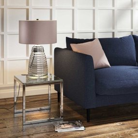 Milne 64cm Grå bordlampe Fra Elstead Lighting - Till sk&auml;rmen beh&ouml;vs en E27 ljusk&auml;lla (ej inkluderad) och till basen ing&aring;r en utbytbar 8W LED GU10-lampa, som ger 560 lumen vid en f&auml;rgtemperatur p&aring; 3000K.