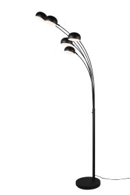 Dito Sort gulvlampe Fra Trio Lighting - Dito gulvlampen er et sofistikeret blikfang med sit unikke fem-fingers design, der både fungerer som en stilfuld lyskilde og et dekorativt element i rummet.