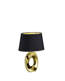 Taba 33cm Guld bordlampe Fra Trio Lighting - Med sine 23x33 cm er den perfekt som sengelampe, på en byr&aring; eller et sidebord og er et rigtigt blikfang selv om dagen.