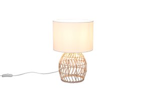 Rike 38cm Natur bordlampe Fra Trio Lighting - Den trendy rattan lampe base skaber en indbydende og luftig f&oslash;lelse, samtidig med at den tilf&oslash;jer dekorative og lyse accenter til dit hjem.