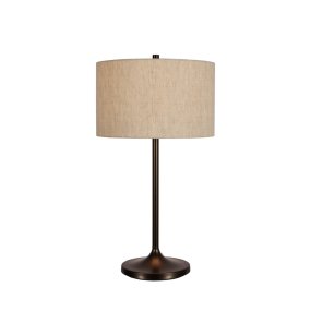 Soft 64cm Natur/bronze bordlampe Fra Belid - Soft bordlampe er en stilfuld og harmonisk lampe med en sk&aelig;rm i naturligt, europ&aelig;isk dyrket h&oslash;rstof og en fod i metallisk bronzefinish.