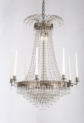 Empire Classic Ø65 Antik messing krystal Fra Norrsken Design - Med sit traditionelle håndværk og tidløse charme er denne krystallysekrone en perfekt tilføjelse til dem, der leder efter eksklusive møbler med et historisk præg.