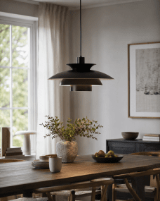 Stealth 2 Ø50 Sort loftslampe Fra Nordic Lighting - Stealth er en klassisk pendellampe med et stilfuldt og tidl&oslash;st design.