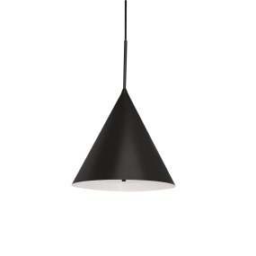 Idre Ø30 Svart loftslampe Fra Armaturhantverk - Nedtill har lampan en akrylsk&auml;rm som bidrar till en j&auml;mn ljusspriding men ocks&aring; till att undvika bl&auml;ndning.