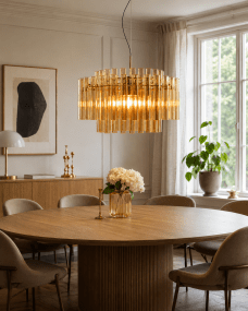 Lancaster Ø54 Messing/rav loftslampe Fra Lampan - Designet med sine lige linjer og varme sk&aelig;rme g&oslash;r lampen perfekt i b&aring;de moderne og klassiske milj&oslash;er.