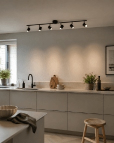 Omega 6 Sort spotlight Fra Nordic Lighting - Omega er en klassisk spotlight med et tidl&oslash;st design i sort metal.