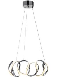 Wave Ø55 Chrom loftslampe Fra Cottex - Wave pendel i metal og silikone er en moderne og unik lampe med et elegant, b&oslash;lgeformet design.