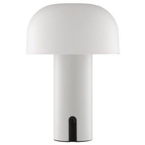 Mattis 20cm Cremet hvid Fra Brilliant - Mattis er en stilfuld og b&aelig;rbar bordlampe, der kombinerer moderne design med praktisk funktion.