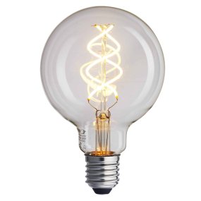 E27 Globepære 5W 2200K Dæmpbar Gennemsigtig Fra Unison - Lampen har en effekt p&aring; 5W og en farvetemperatur p&aring; 2200K, hvilket giver et varmt og hyggeligt lys.