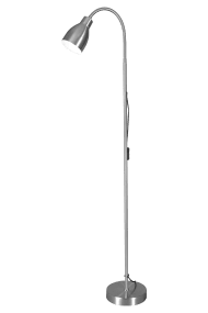 Sarek Stål gulvlampe Fra Aneta Lighting - Sarek er en stilfuld gulvlampe i matbørstet metal med flexarm for nem justering af lyset.