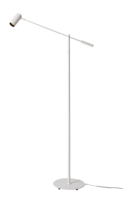 Concord Hvid gulvlampe Fra Aneta Lighting - Concord er en stilfuld og praktisk bl&aelig;ndfri gulvlampe i matlakeret metal, der er fremragende til syning eller h&aring;ndarbejde.