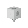 Square 2 Socket extender with 30W Dual USBC Grå Fra Avolt - Stikkontaktforlænger fra Avolt i et stilfuldt design med en kube lavet af genbrugsplast og en magnetisk plade i bunden, så den kan hænges på væggen.