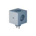 Square 2 Socket extender with 30W Dual USBC Blå Fra Avolt - Stikkontaktforlænger fra Avolt i et stilfuldt design med en kube lavet af genbrugsplast og en magnetisk plade i bunden, så den kan hænges på væggen.