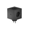 Square 2 Socket extender with 30W Dual USBC Sort Fra Avolt - Stikkontaktforlænger fra Avolt i et stilfuldt design med en kube lavet af genbrugsplast og en magnetisk plade i bunden, så den kan hænges på væggen.