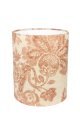 Lampshade Cylinder Sunshine Ø22 Mørkerød Fra Alde & Lind - Cylinder Sunshine er en håndsyet, cylinderformet lampeskærm i en hørblanding med et smukt, dekorativt mønster.