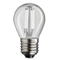 LED E27 kuglepære 2W 2700K Dæmpbar Gennemsigtig Fra Unison - 