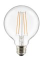 E27 Globepære 7,5W 2200K Dæmpbar Gennemsigtig Fra Unison - Dette er en UNI-LEDISON globelampe med en diameter p&aring; 100 mm og en klar E27 fatning.