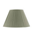 Fabric Lamp Shade 300 Olivengrøn Fra Karlskrona lampfabrik - lampeholder med gevind eller i messingr&oslash;ret, der er inkluderet i vores bord- og gulvlamper.