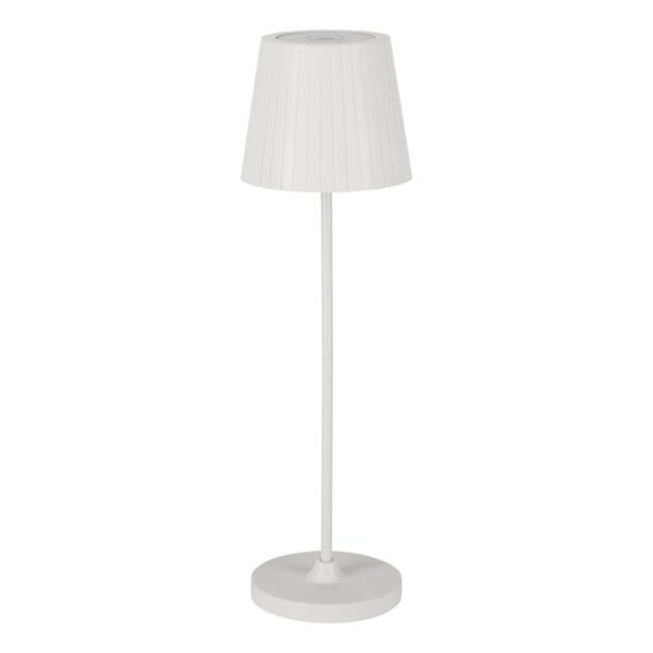 Cabozo 37cm Hvid bærbar Fra Eglo - Cabozo er en stilfuld bordlampe til udendørs brug med et moderne, tidløst design i sort plast.