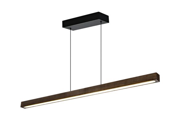 Linea 100cm Brun loftslampe Fra Aneta Lighting - Moderne loftslampe Linea i brunbejdset træ&auml; bliver en stilfuld og praktisk detalje i dit hjem.