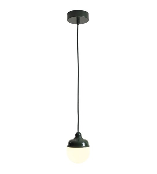 Wave Ø17 Mørkegrøn loftslampe Fra Artera - Wave er et moderne vedhæng med retrodesign lavet af metal og opalglas.