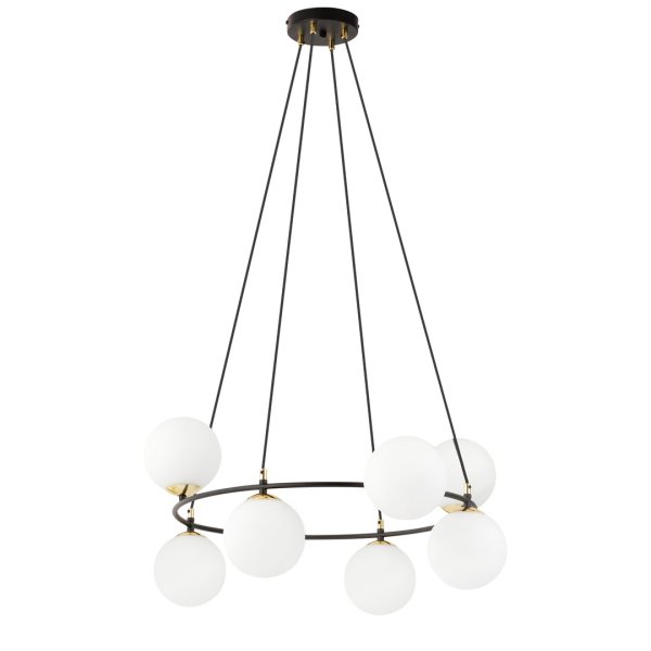 Azura Ø75 Hvid Fra Emibig Lighting - Fremstillet af sort st&aring;l og suppleret med opalglassk&aelig;rme, skaber det et harmonisk og stilfuldt indtryk.