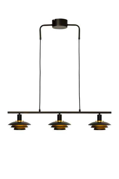 Epsilon 86cm Sort loftslampe Fra Aneta Lighting - Udskiftelige detaljer i krom og mat messing medfølger efter eget valg.