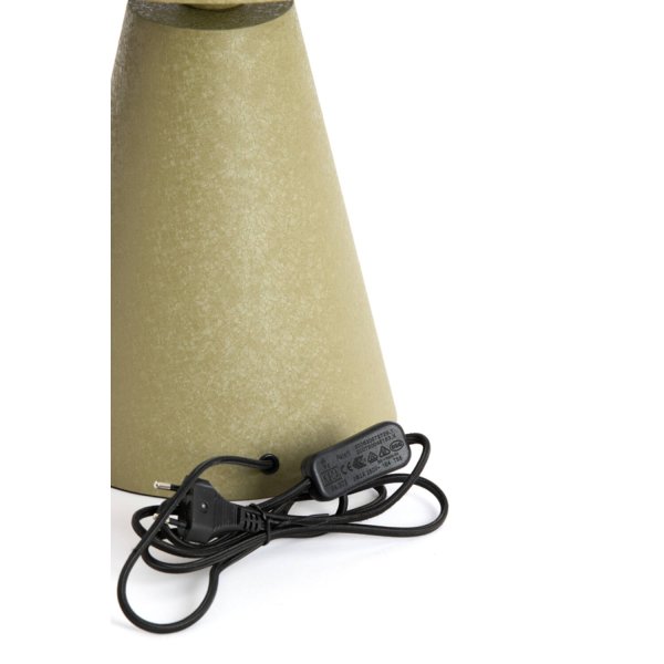 Surrina 50cm Grøn bordlampe Fra Light & Living - Surrina er en stilfuld metalbordlampe med et moderne, paddehatteformet design og en smuk mat olivengr&oslash;n farve.